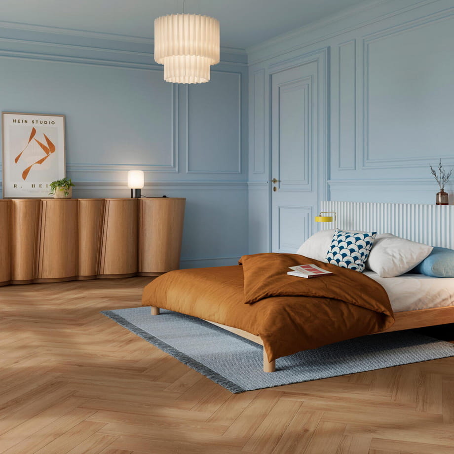 Виниловый пол BerryAlloc Monsanto 60002243 Zenn Click Comfort 55 Herringbone в интерьере